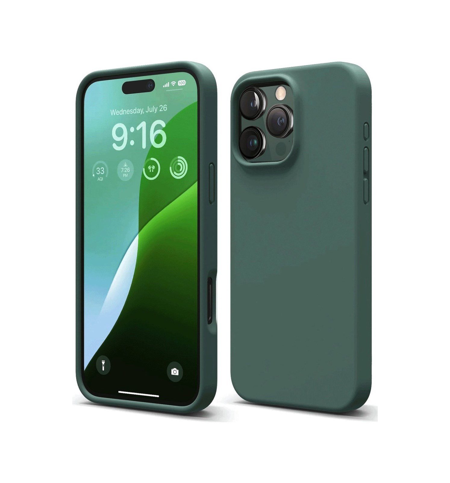 Apple iPhone Uyumlu  16 Pro Max Kılıf First Silikon -  Koyu Yeşil Belirtilmemiş