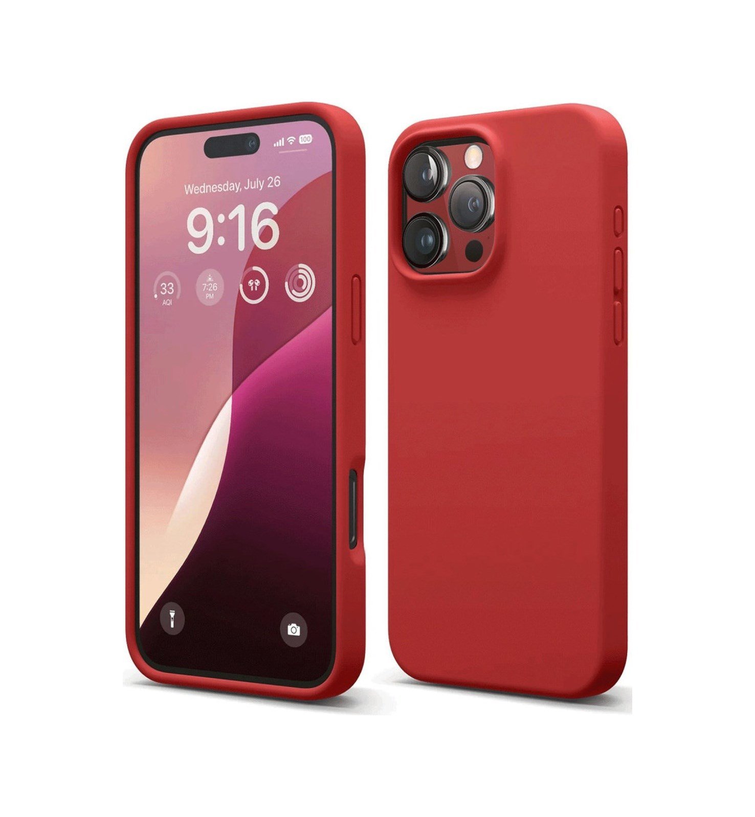 Apple iPhone Uyumlu  16 Pro Max Kılıf First Silikon -  Kırmızı Belirtilmemiş