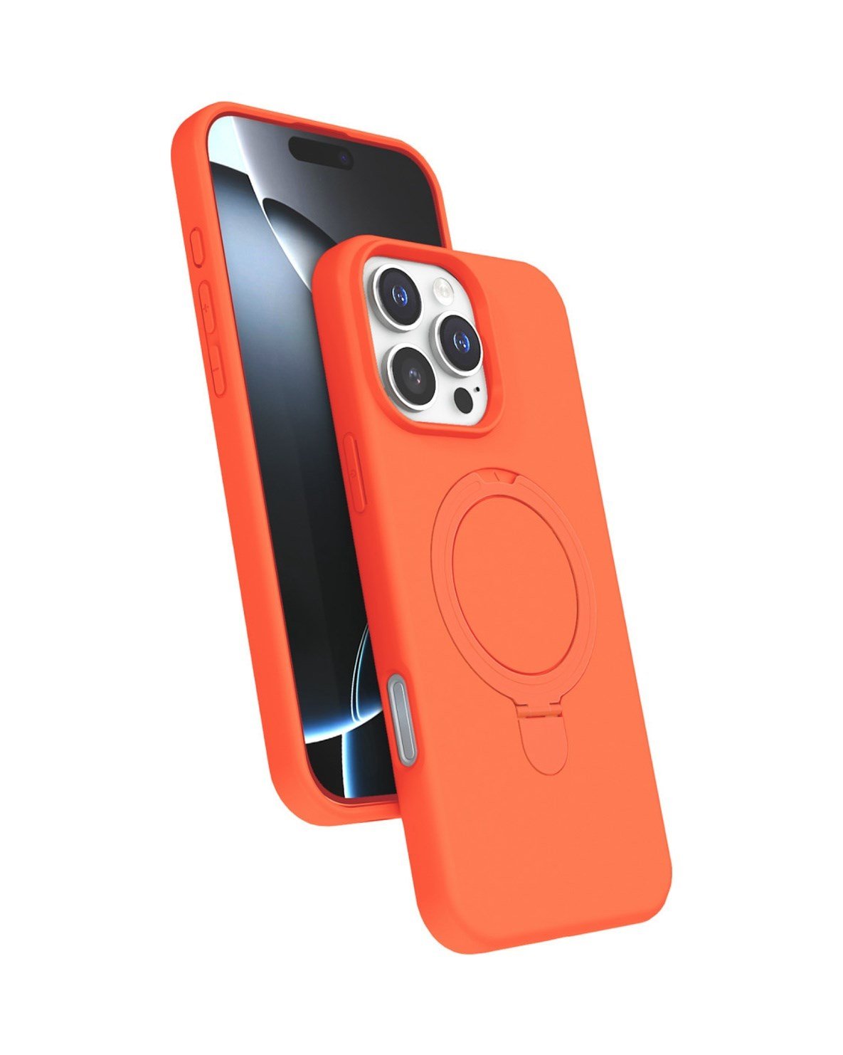 Apple iPhone Uyumlu, 16 Pro Max Regal Magsafe Standlı Kapak - Turuncu Apple iPhone Uyumlu, 17 Pro