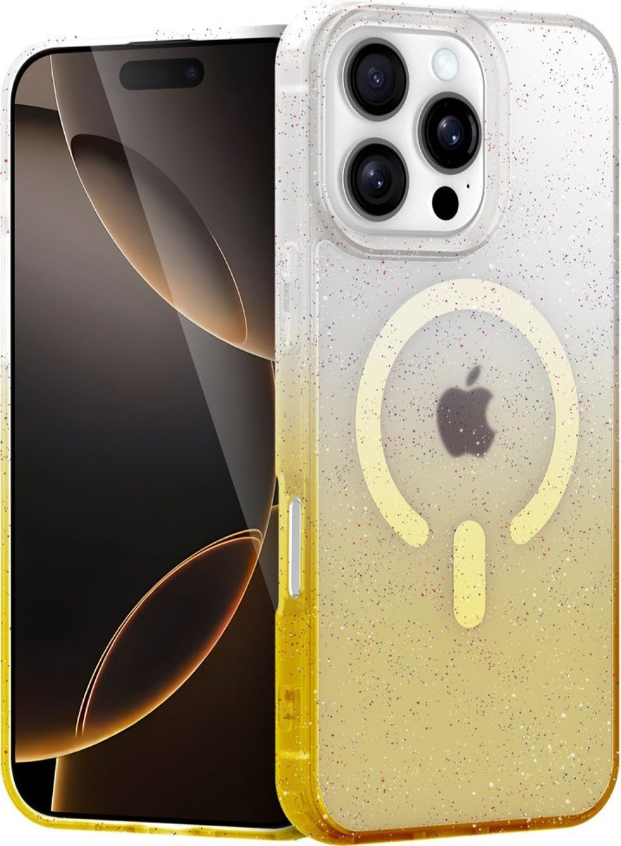 Apple iPhone Uyumlu  16 Pro Pummel Shiny Magsafe Kapak -  Gold Belirtilmemiş