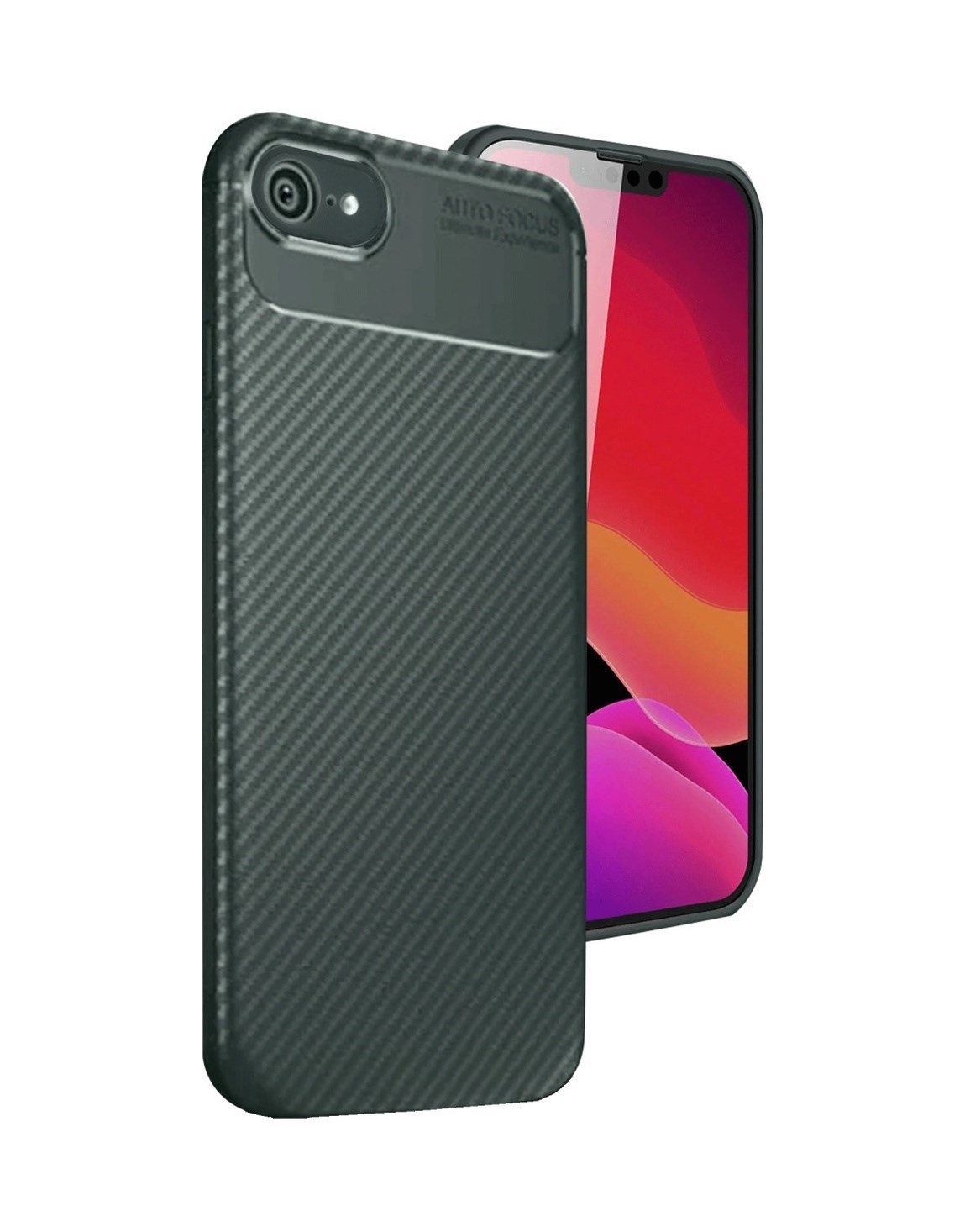 Apple iPhone Uyumlu   16e Kılıf Auto Focus Karbon Kapak - Koyu Yeşil Belirtilmemiş
