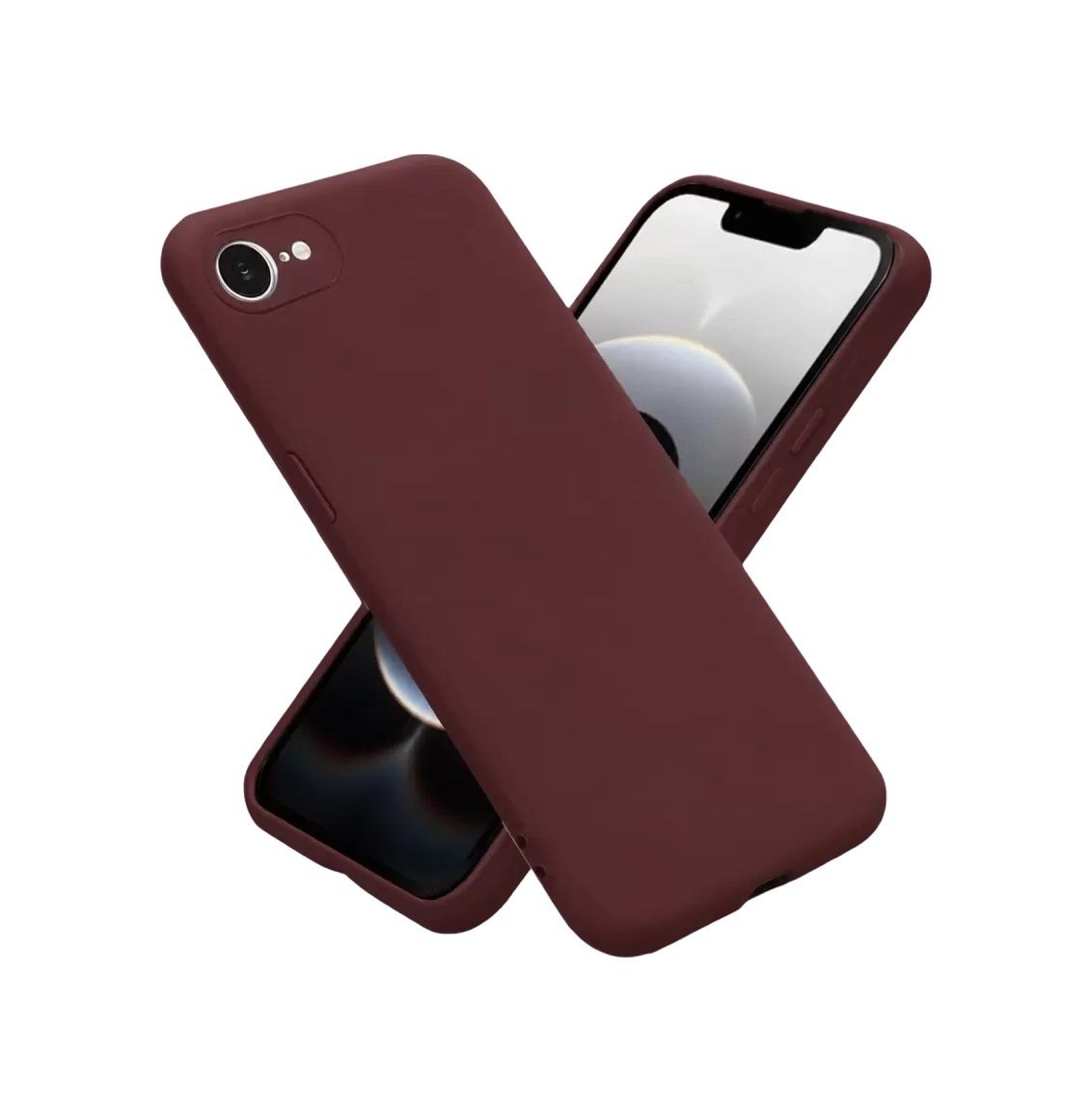 Apple iPhone Uyumlu  16e Kılıf First Silikon -  Bordo Belirtilmemiş
