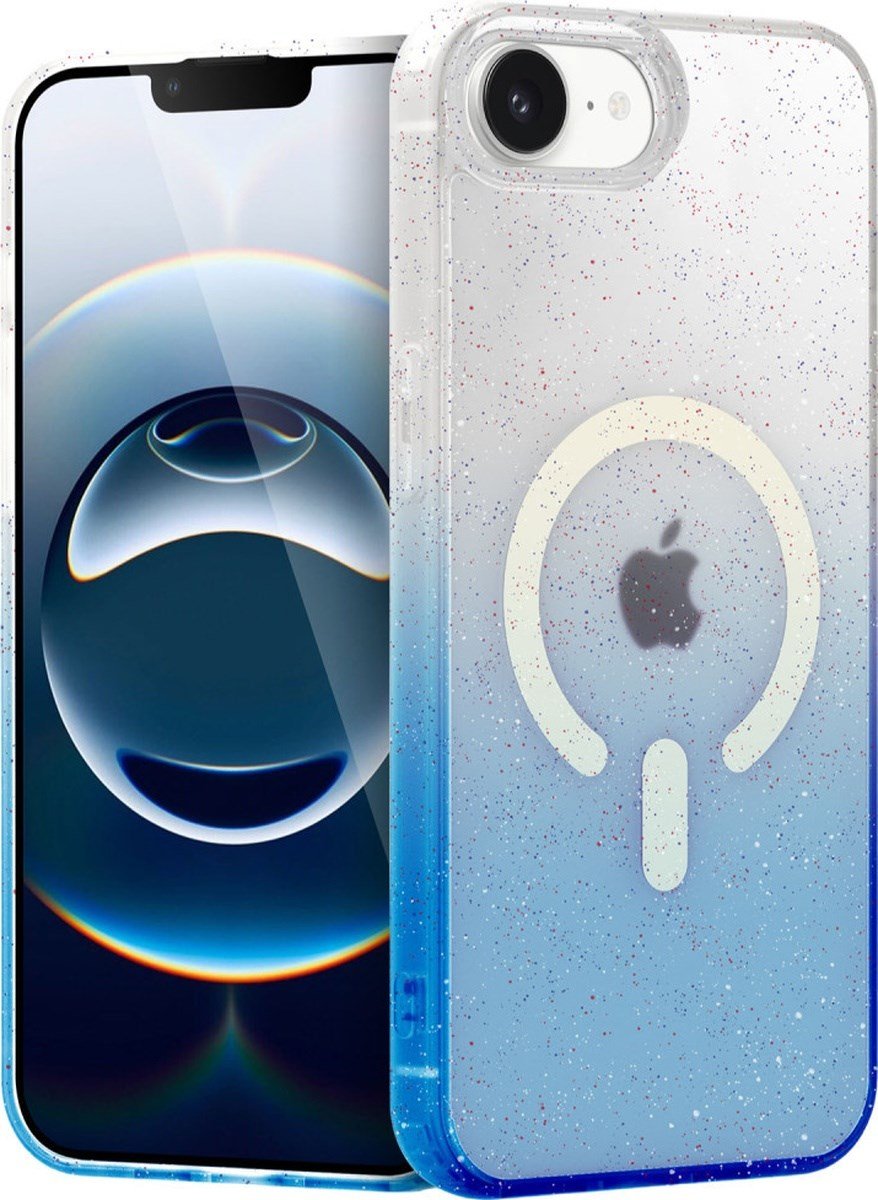 Apple iPhone Uyumlu   16e Pummel Shiny Magsafe Kapak - Mavi Belirtilmemiş