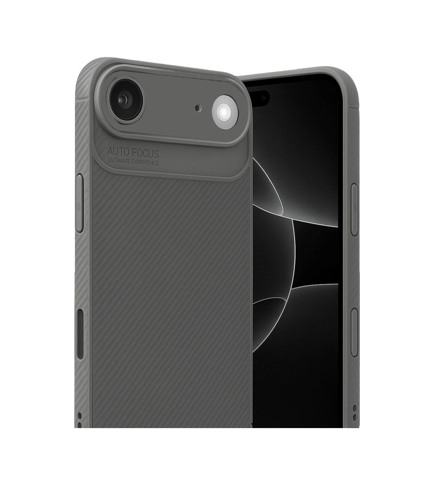Apple iPhone Uyumlu  17 Air Auto Focus Karbon Kapak -  Gri Belirtilmemiş