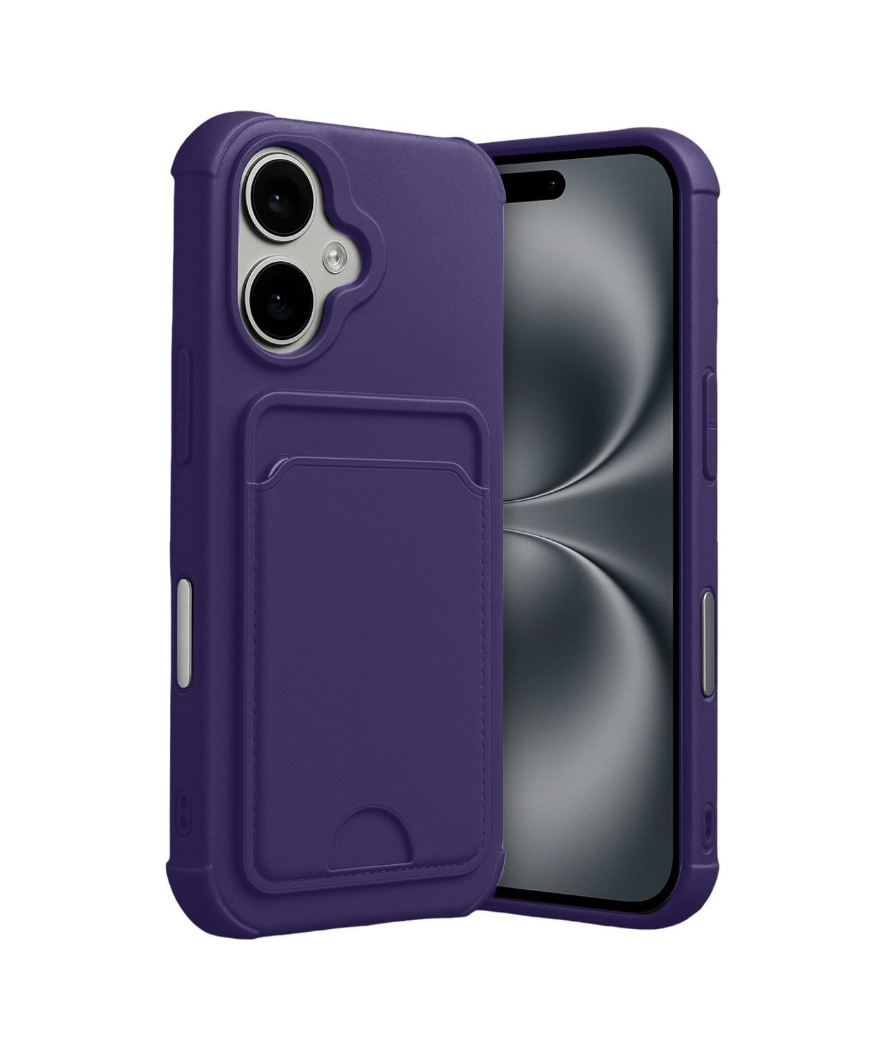 Apple iPhone Uyumlu  17 Kelvin Kartvizitli Silikon -  Derin Mor Belirtilmemiş