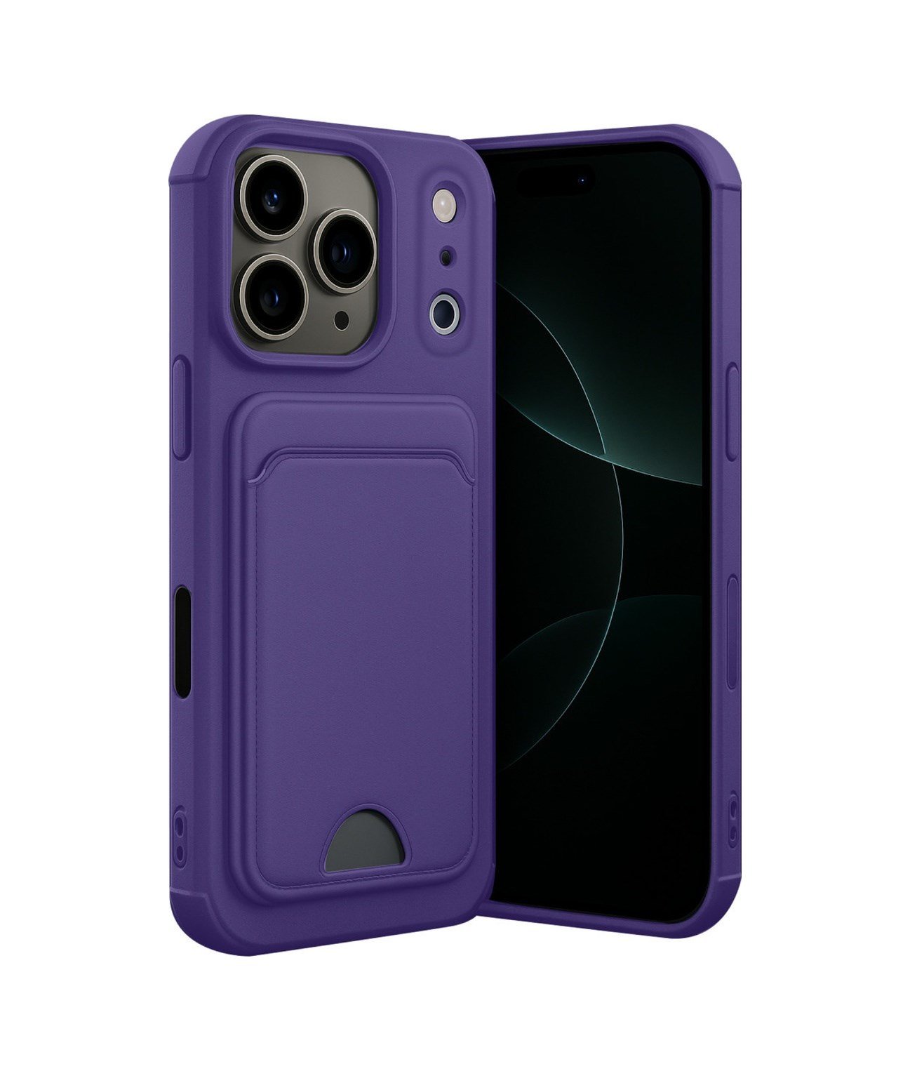 Apple iPhone Uyumlu 17 Pro Kelvin Kartvizitli Silikon  - Derin Mor Belirtilmemiş