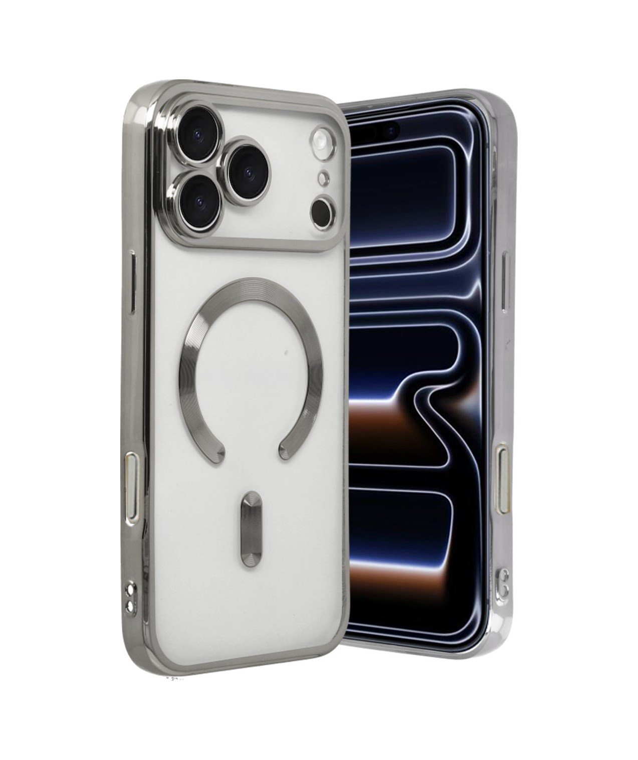 Apple iPhone Uyumlu 17 Pro Max Kross Magneticsafe - Kapak - Gümüş Belirtilmemiş