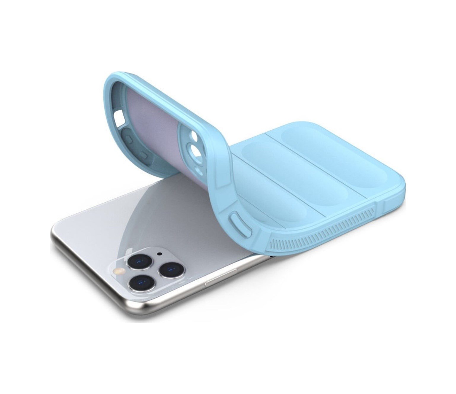 Apple Uyumlu   iPhone 11 Pro Max Kılıf Optimum Silikon - Sky Blue Belirtilmemiş