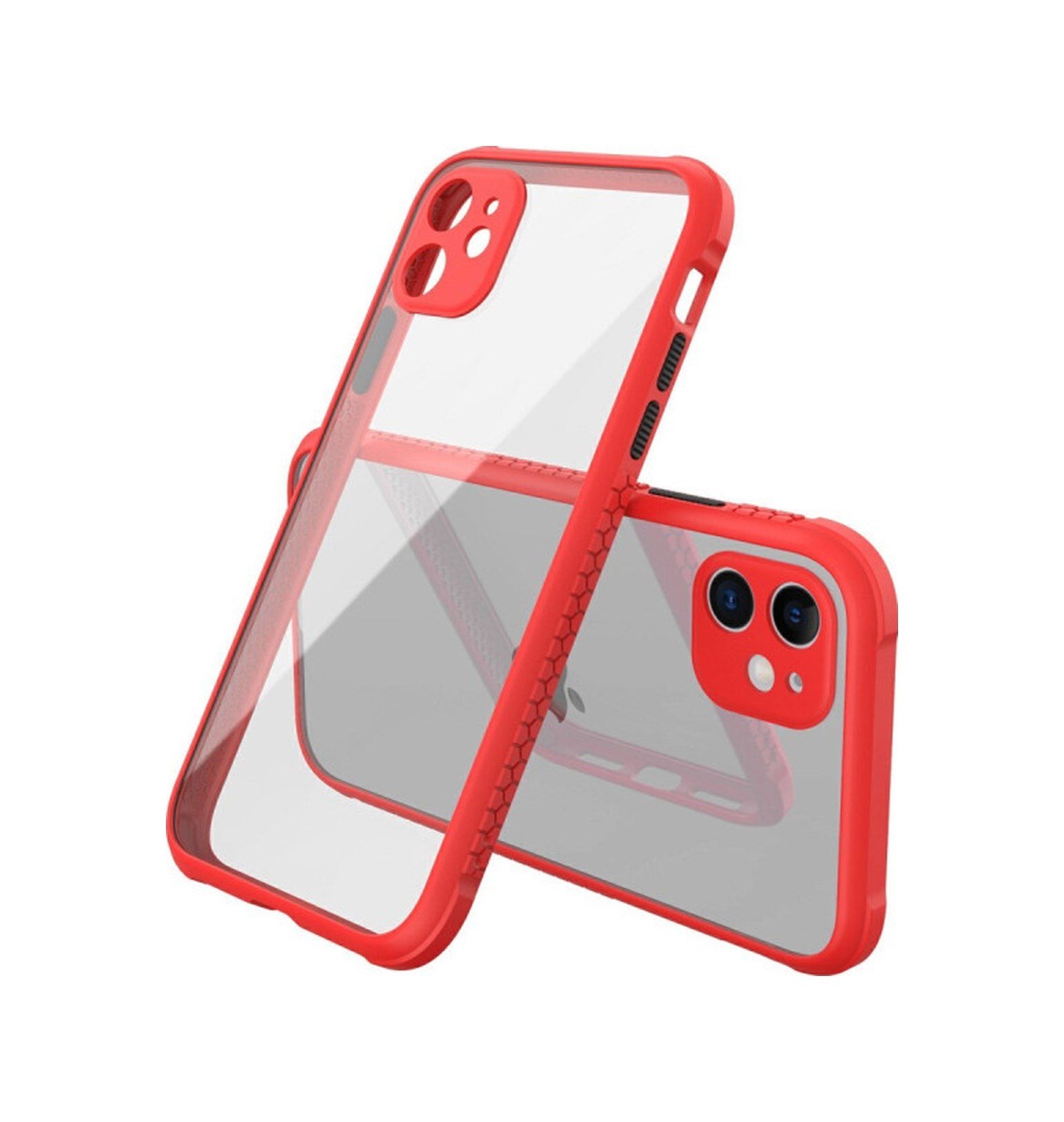 Apple Uyumlu   iPhone 12 Mini Kılıf Miami Şeffaf Silikon - Kırmızı Belirtilmemiş
