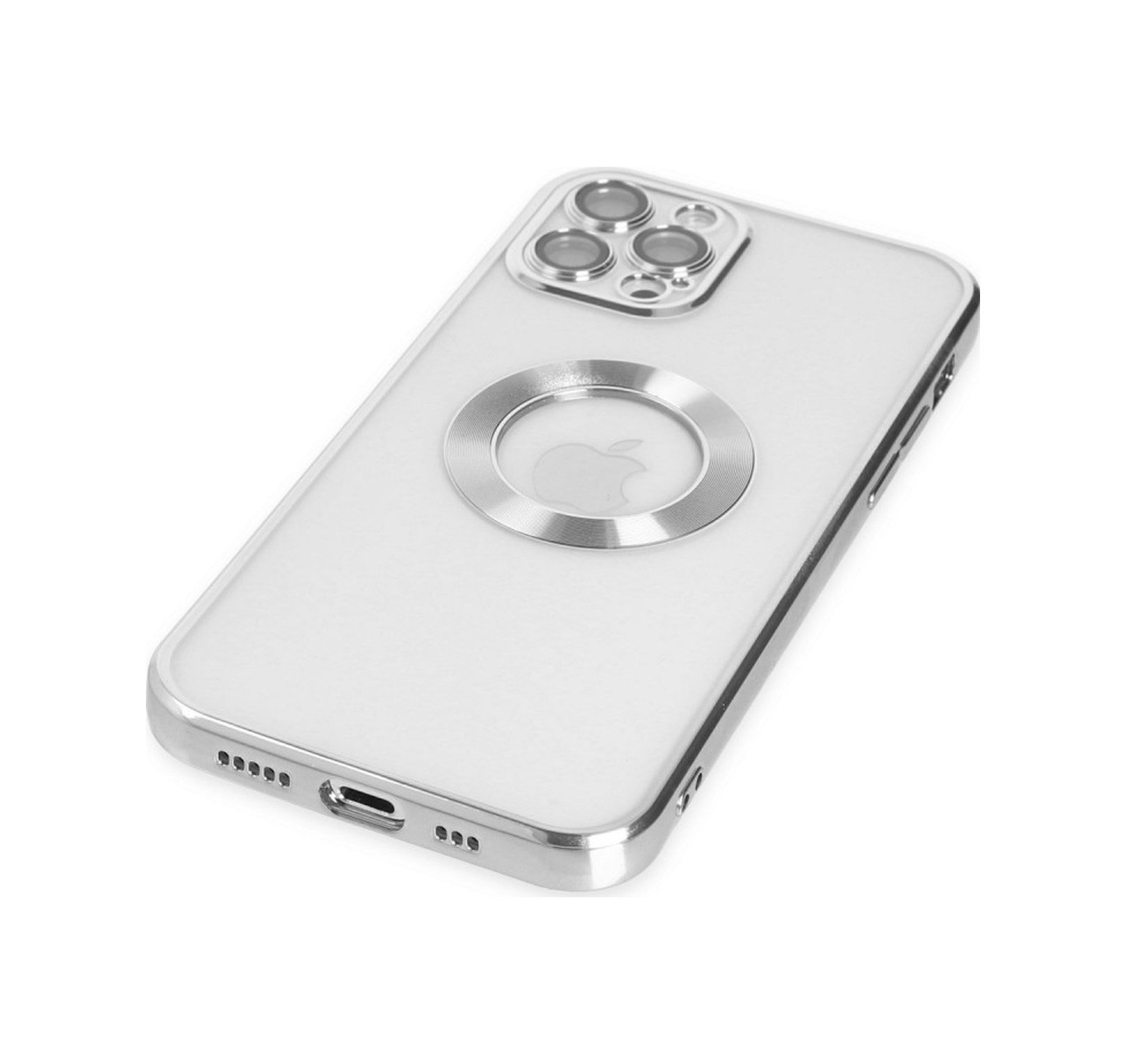 Apple   Uyumlu   iPhone 12 Pro Kılıf Slot Silikon - Gümüş Belirtilmemiş
