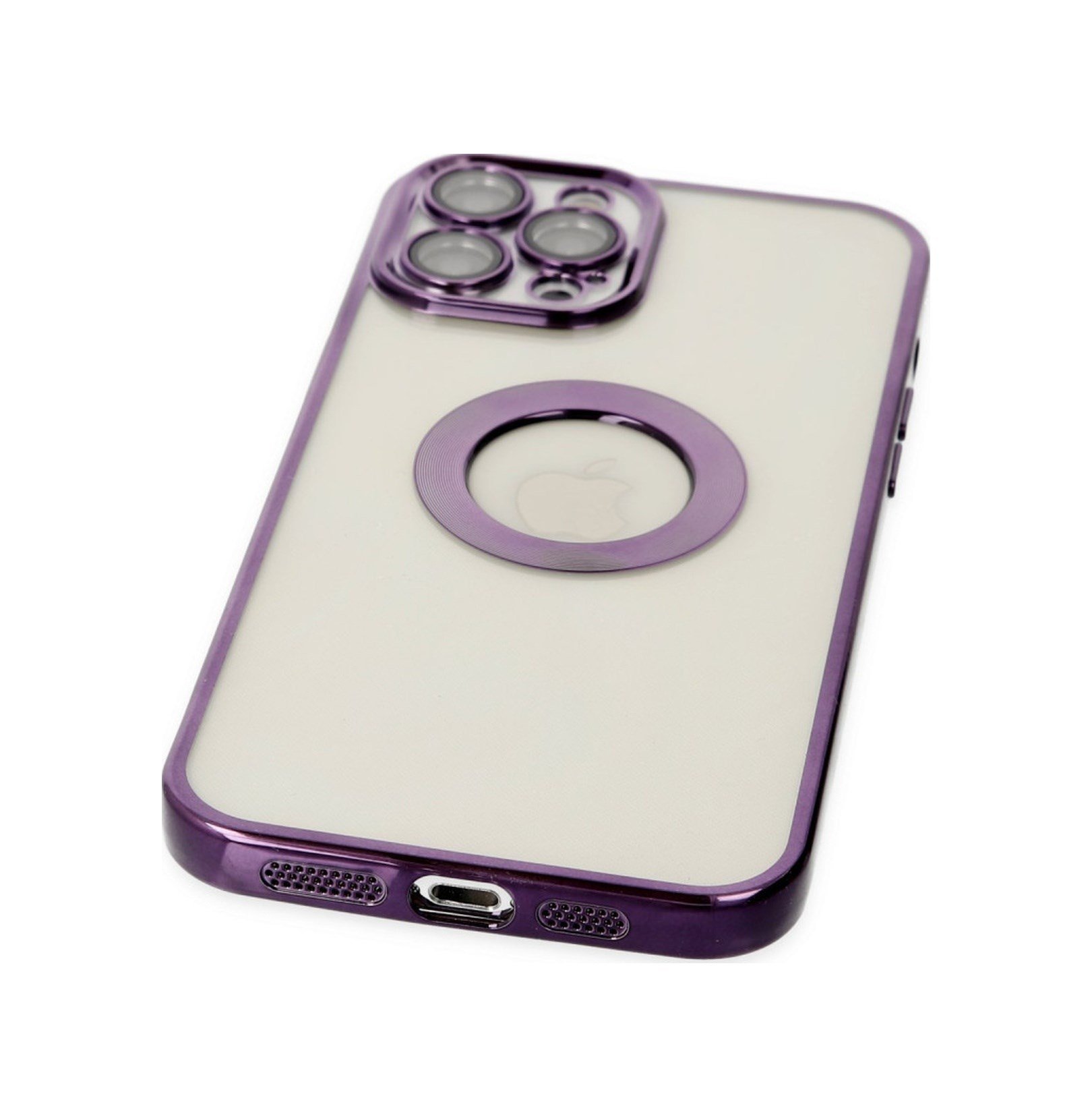 Apple   Uyumlu   iPhone 12 Pro Kılıf Slot Silikon - Mor Belirtilmemiş
