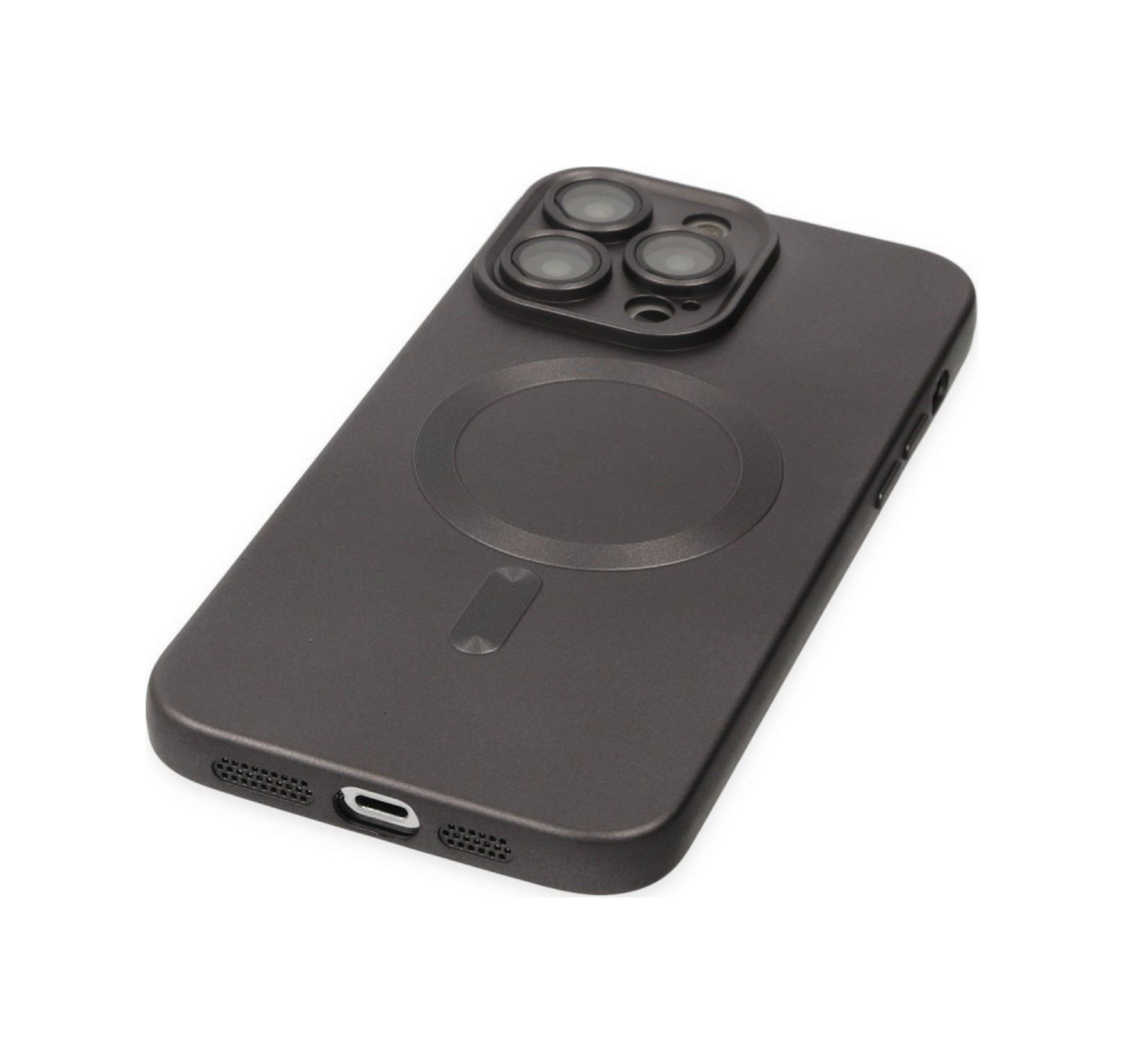 Apple Uyumlu   iPhone 13 Pro Kılıf Moshi Lens Magneticsafe Silikon - Füme Belirtilmemiş