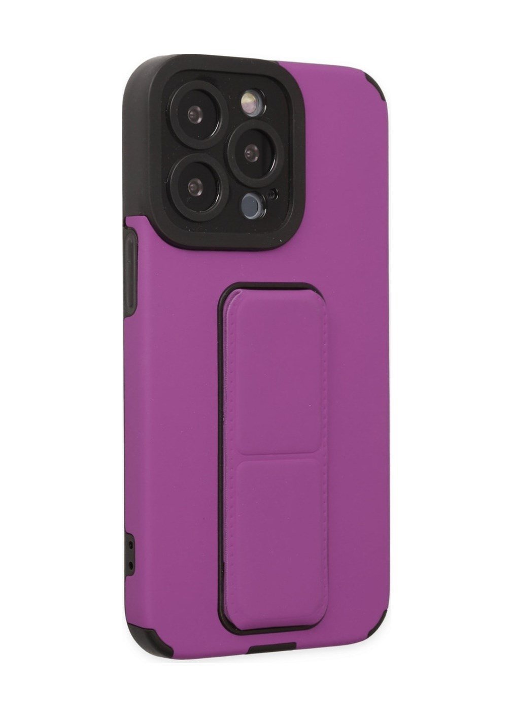 Apple Uyumlu   iPhone 13 Pro Max Kılıf Mega Standlı Silikon - Mor Belirtilmemiş