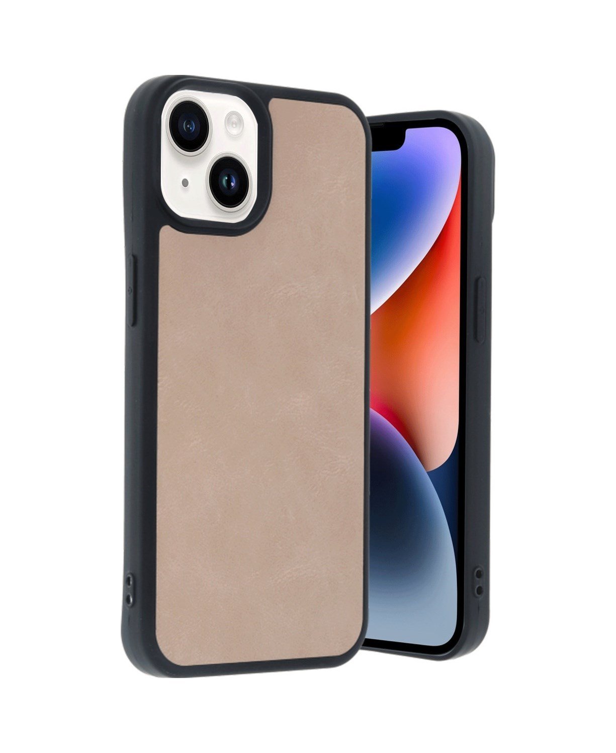Apple Uyumlu   iPhone 14 Kılıf Aras Deri Kapak - Pudra Belirtilmemiş