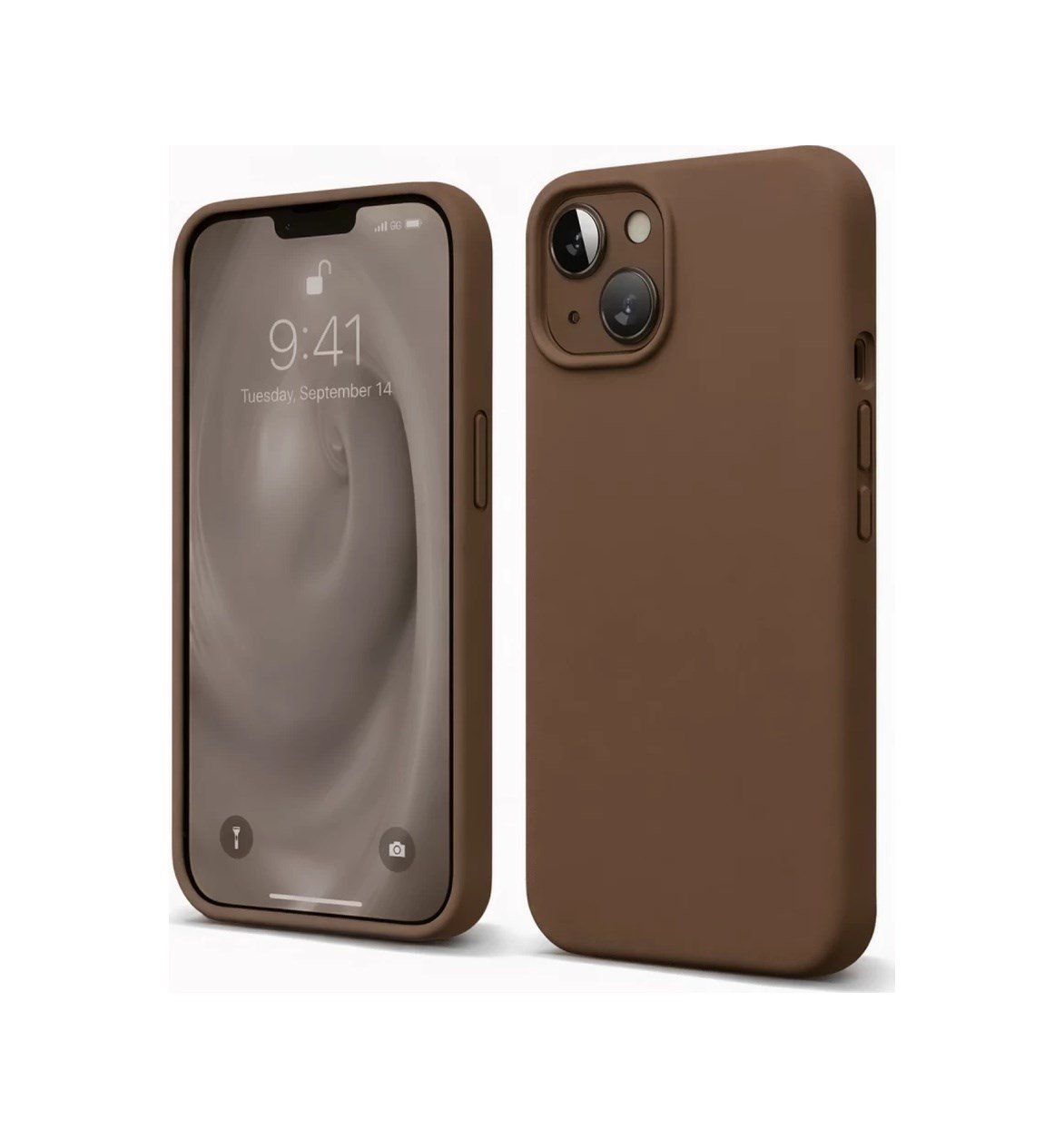 Apple Uyumlu iPhone 14 Uyumlu Kılıf First Silikon - Kahverengi Belirtilmemiş