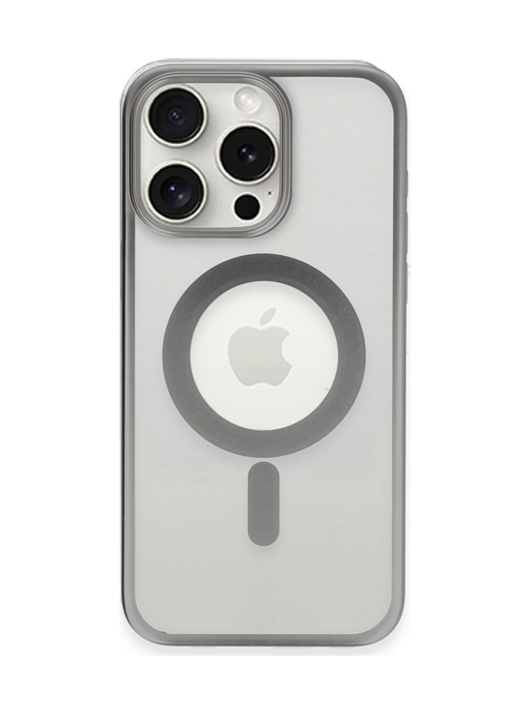 Apple Uyumlu   iPhone 15 Pro Kılıf Erozi Magsafe Kapak - Gümüş Belirtilmemiş