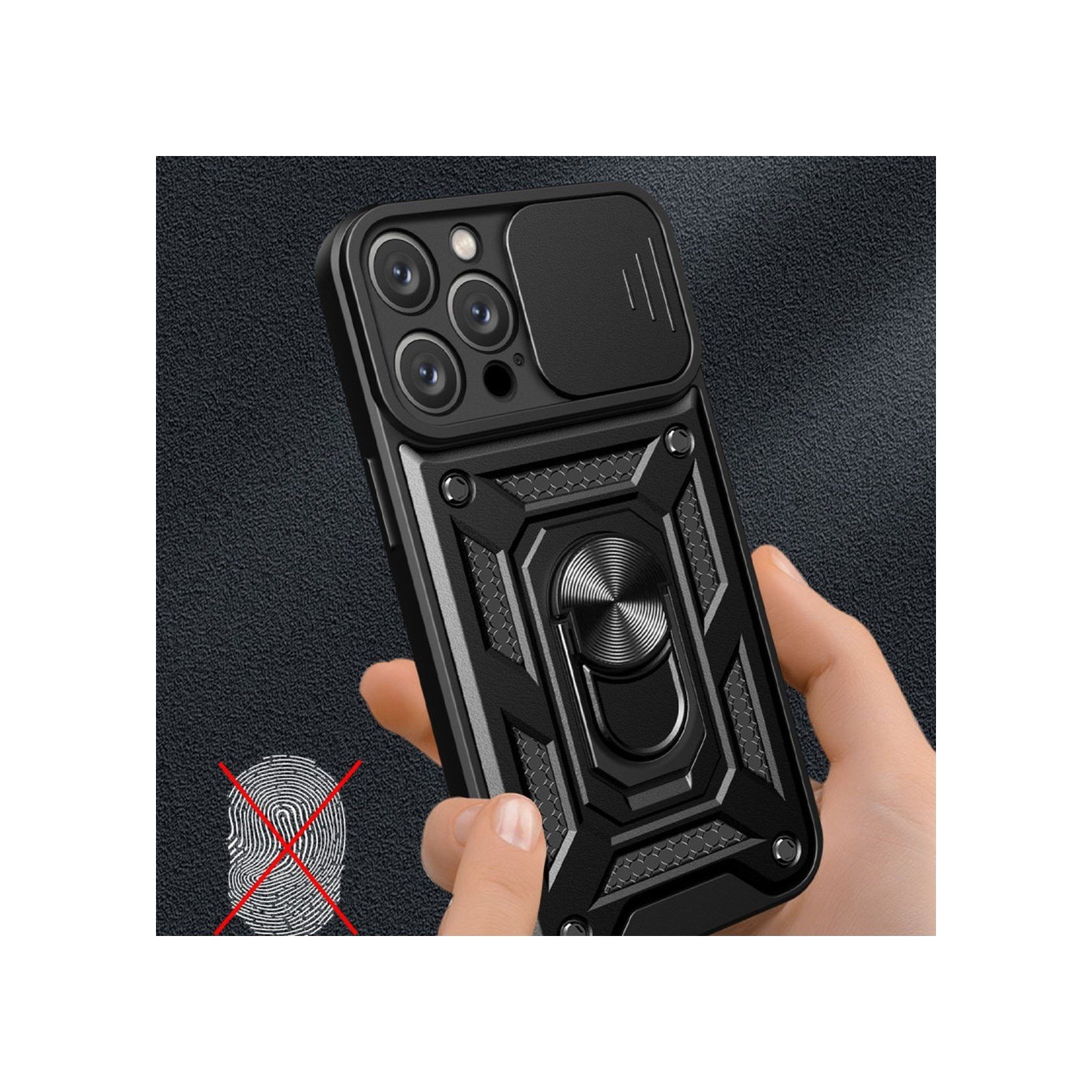 Apple Uyumlu   iPhone 16 Pro Kılıf Pars Lens Yüzüklü Silikon - Gümüş Belirtilmemiş