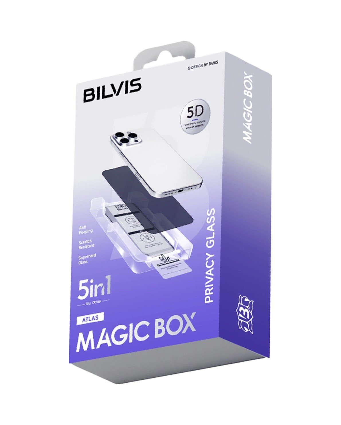 Apple Uyumlu iPhone 17 Bilvis 5in1 5d Magic Hayalet Cam Ekran Koruyucu - Siyah