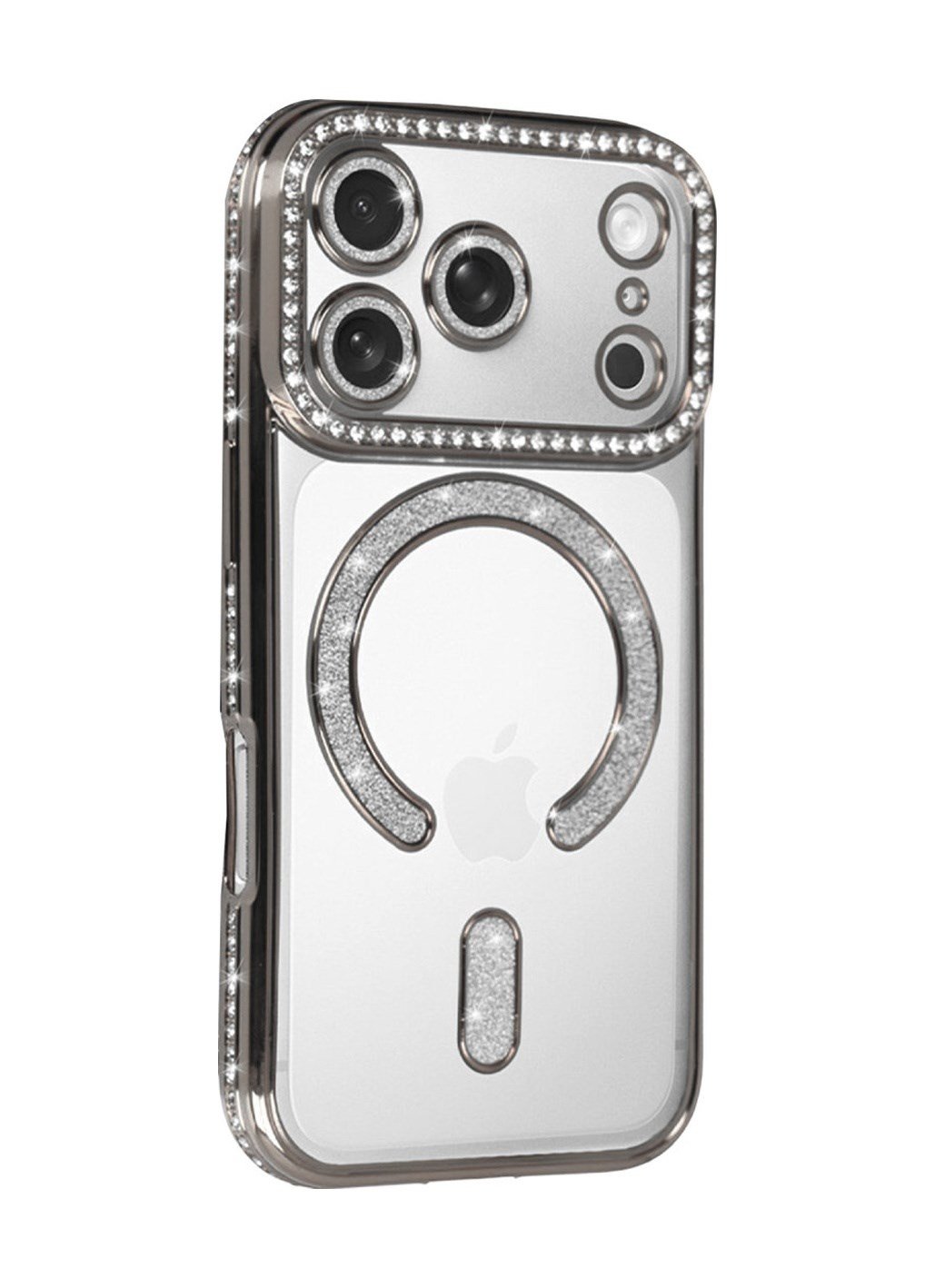 Apple   Uyumlu   iPhone 17 Pro Joke Simli Magneticsafe Kılıf - Gümüş Belirtilmemiş