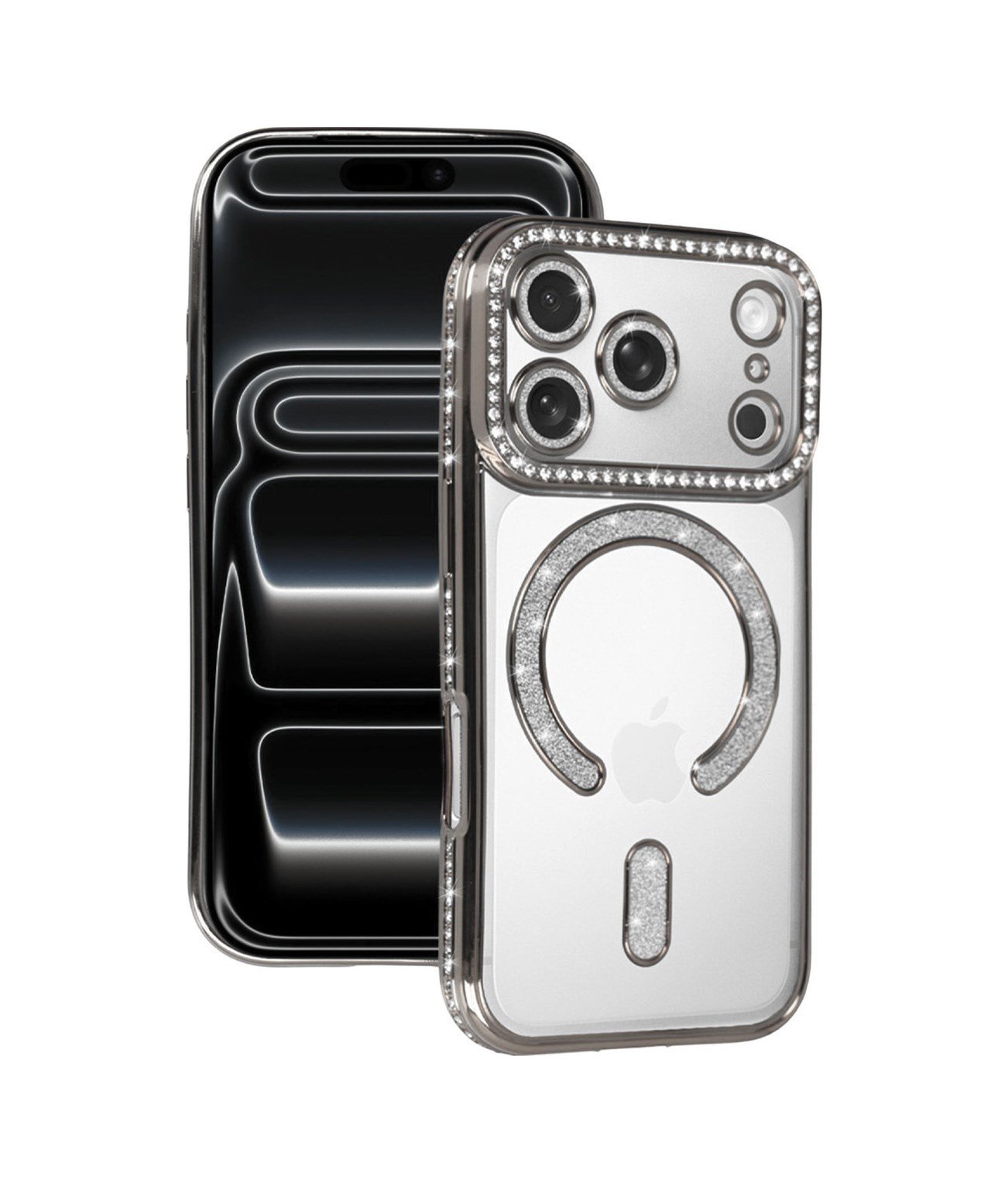 Apple   Uyumlu   iPhone 17 Pro Max Joke Simli Magneticsafe Kılıf - Gümüş Belirtilmemiş