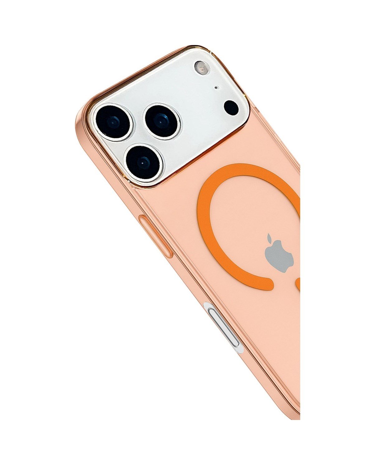 Apple Uyumlu   iPhone 17 Pro Max Kılıf Pc Real Magsafe Kapak - Turuncu Belirtilmemiş