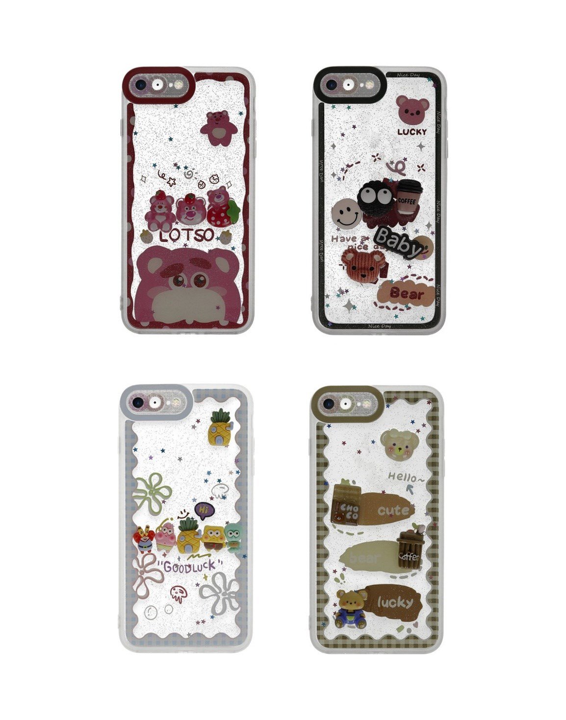 Apple Uyumlu   iPhone 7 Kılıf Sweet Desenli Silikon Kapak - Pembe Belirtilmemiş