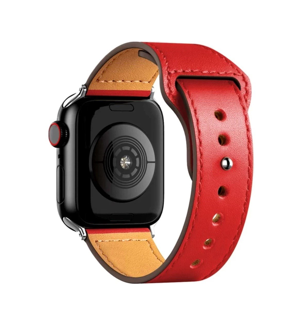 Apple Watch 38mm Uyumlu Kr415 Luaz Deri Kordon - Kırmızı Diğer