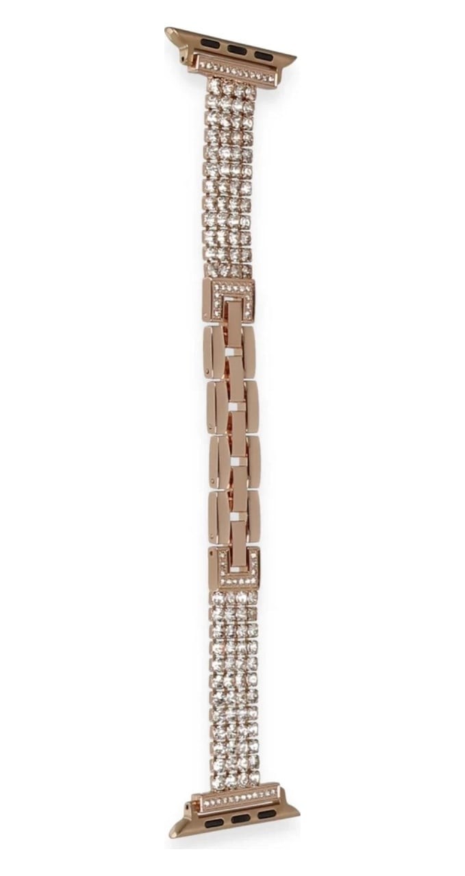 Apple Watch 38mm Uyumlu Live Taşlı Kordon - Rose Gold -