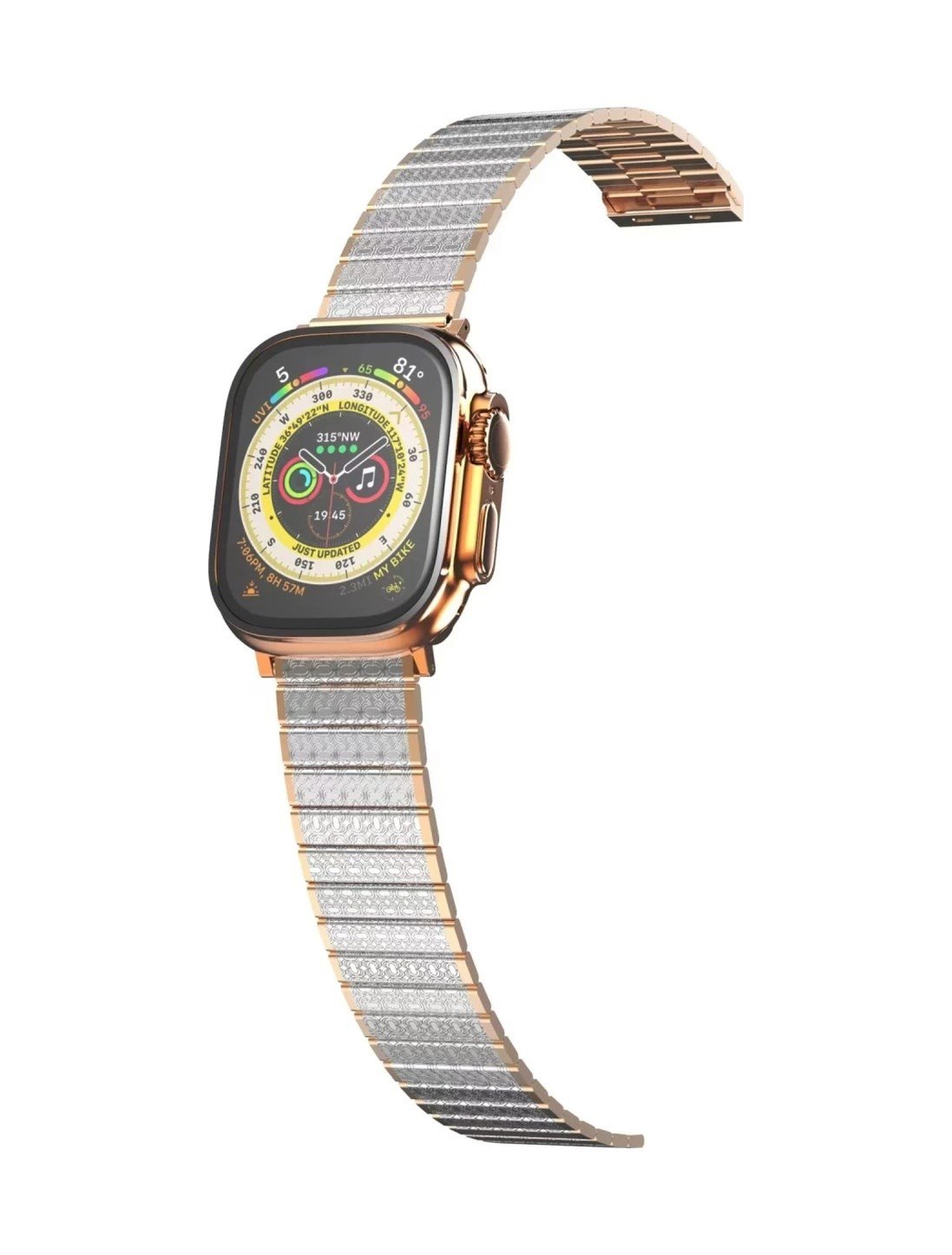 Apple Watch 38mm Uyumlu Made Metal Kordon - Gümüş-rose Gold -