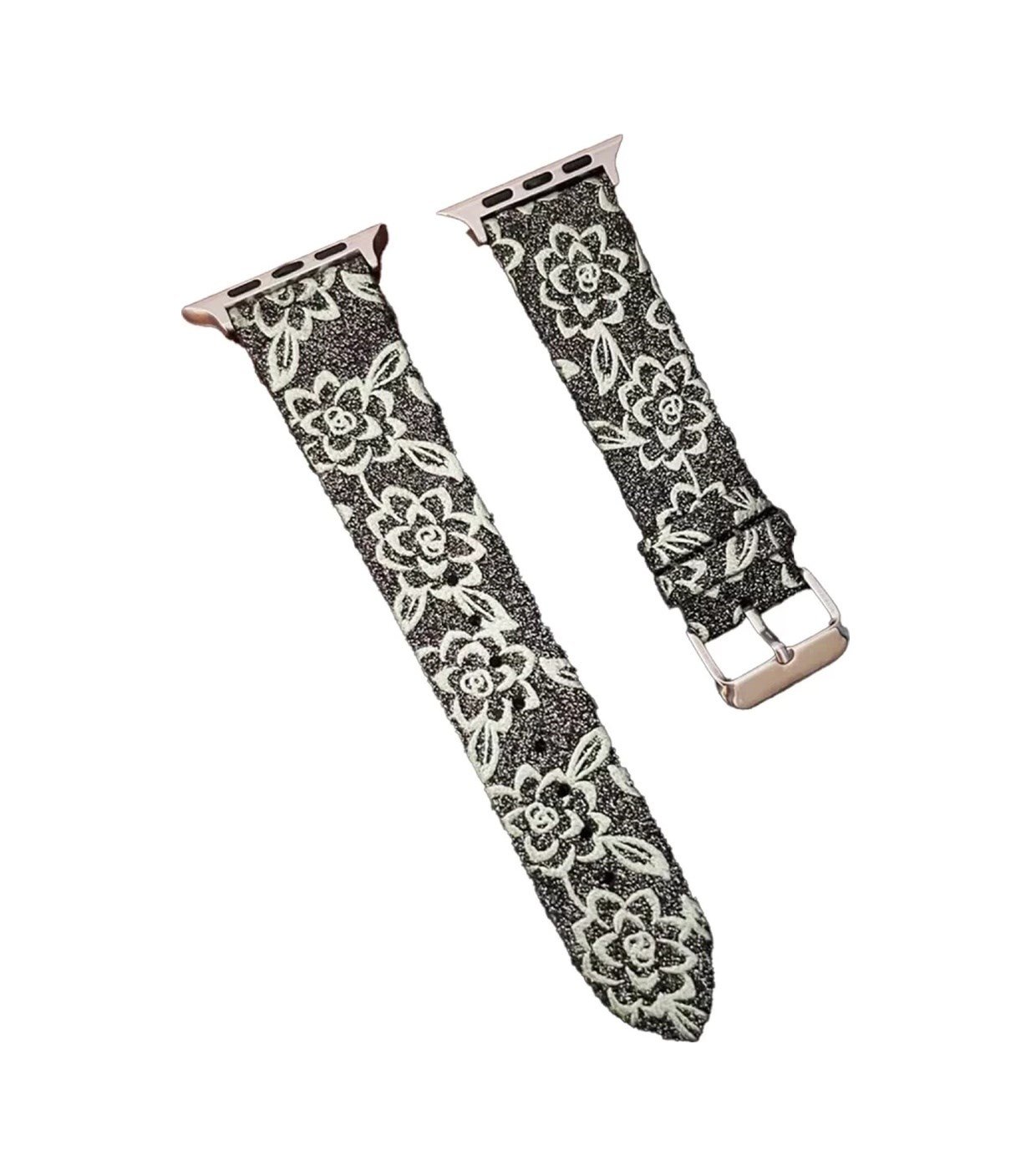 Apple Watch 42mm Uyumlu Creeper Desenli Kordon - Siyah Diğer