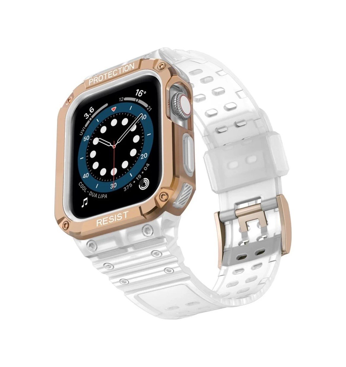 Apple Watch 42mm Uyumlu Kr401 Silikon Kordon - Beyaz-rose -