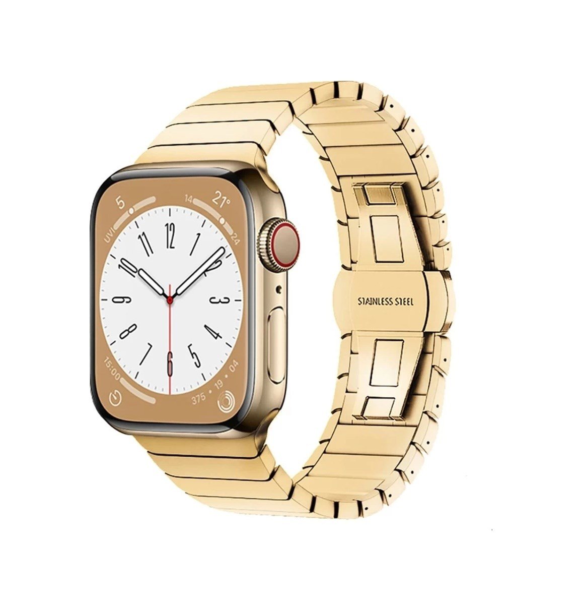 Apple Watch 42mm Uyumlu Kr413 Fine Steel Kordon - Gold Diğer