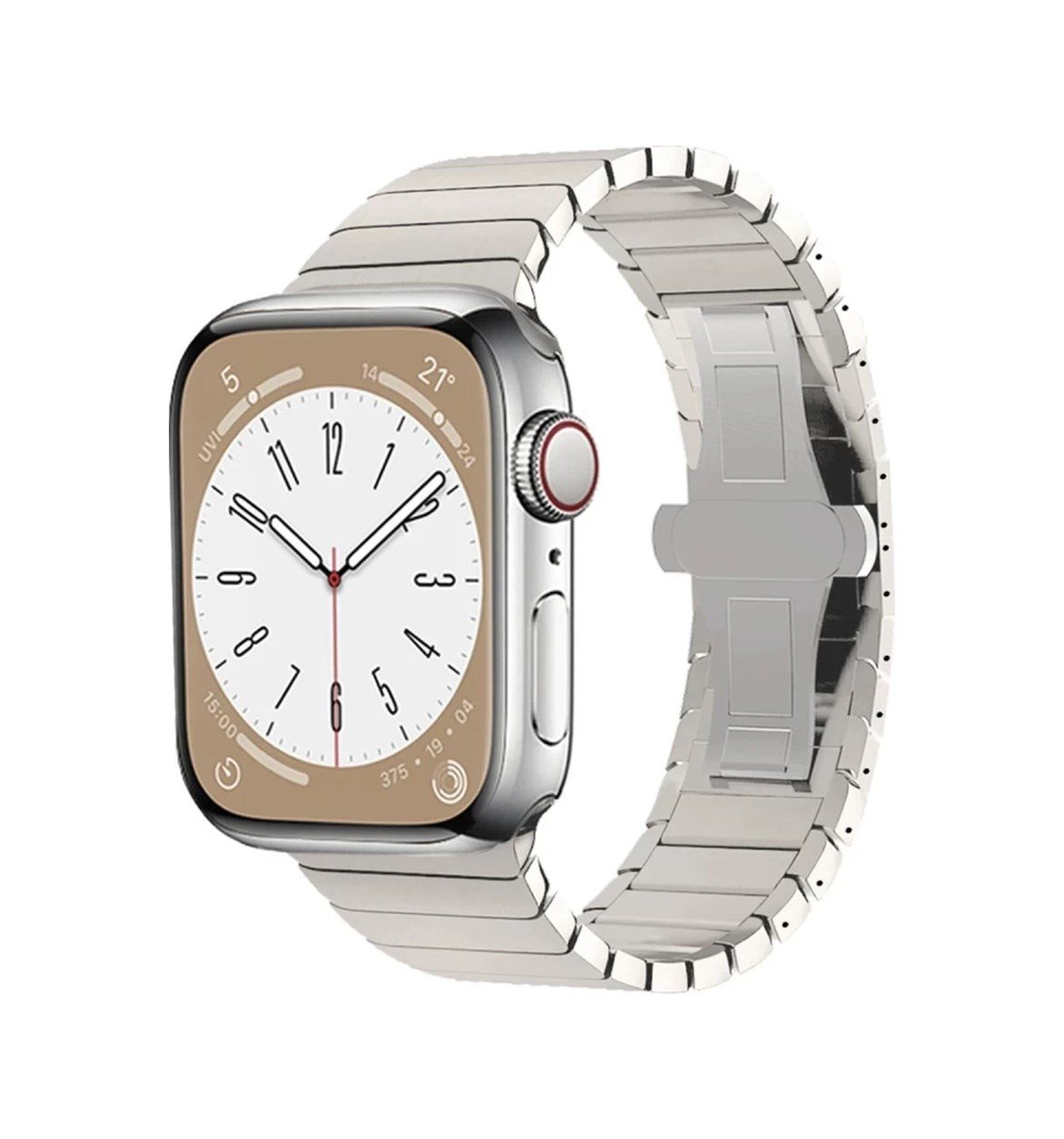 Apple Watch 42mm Uyumlu Kr413 Fine Steel Kordon - Yıldız Işığı -