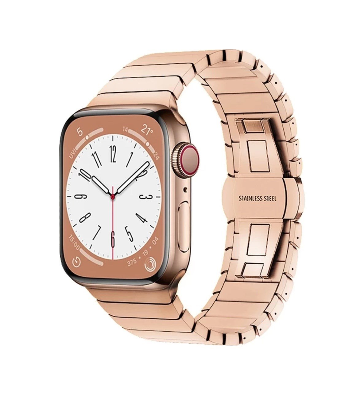Apple Watch 42mm Uyumlu Kr413 Fine Steel Kordon - Rose -