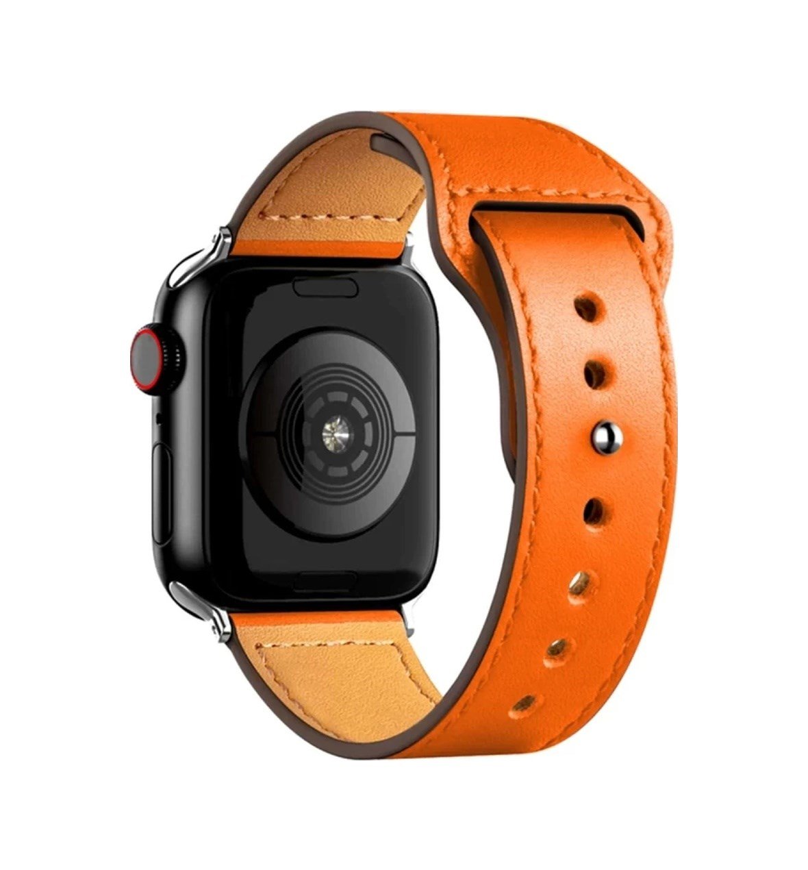 Apple Watch 42mm Uyumlu Kr415 Luaz Deri Kordon - Turuncu Diğer