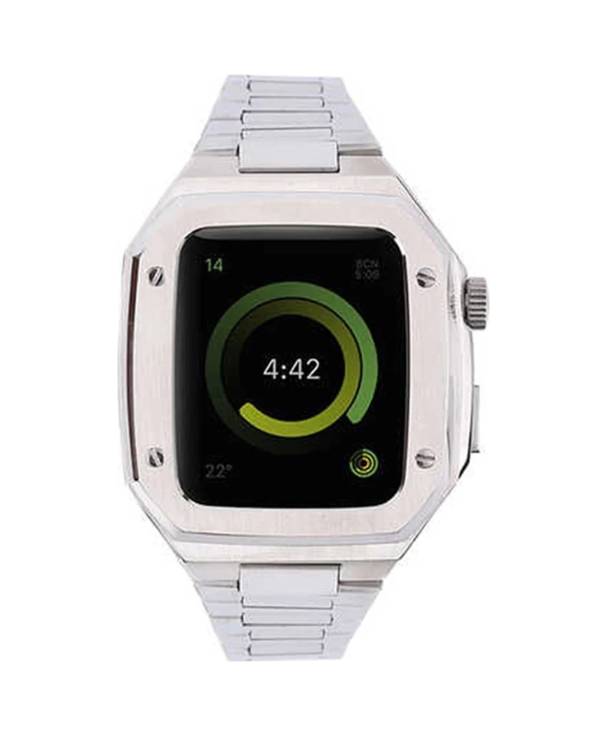 Apple Watch 44mm Uyumlu Metal Petek Kasalı Kordon - Gümüş Diğer