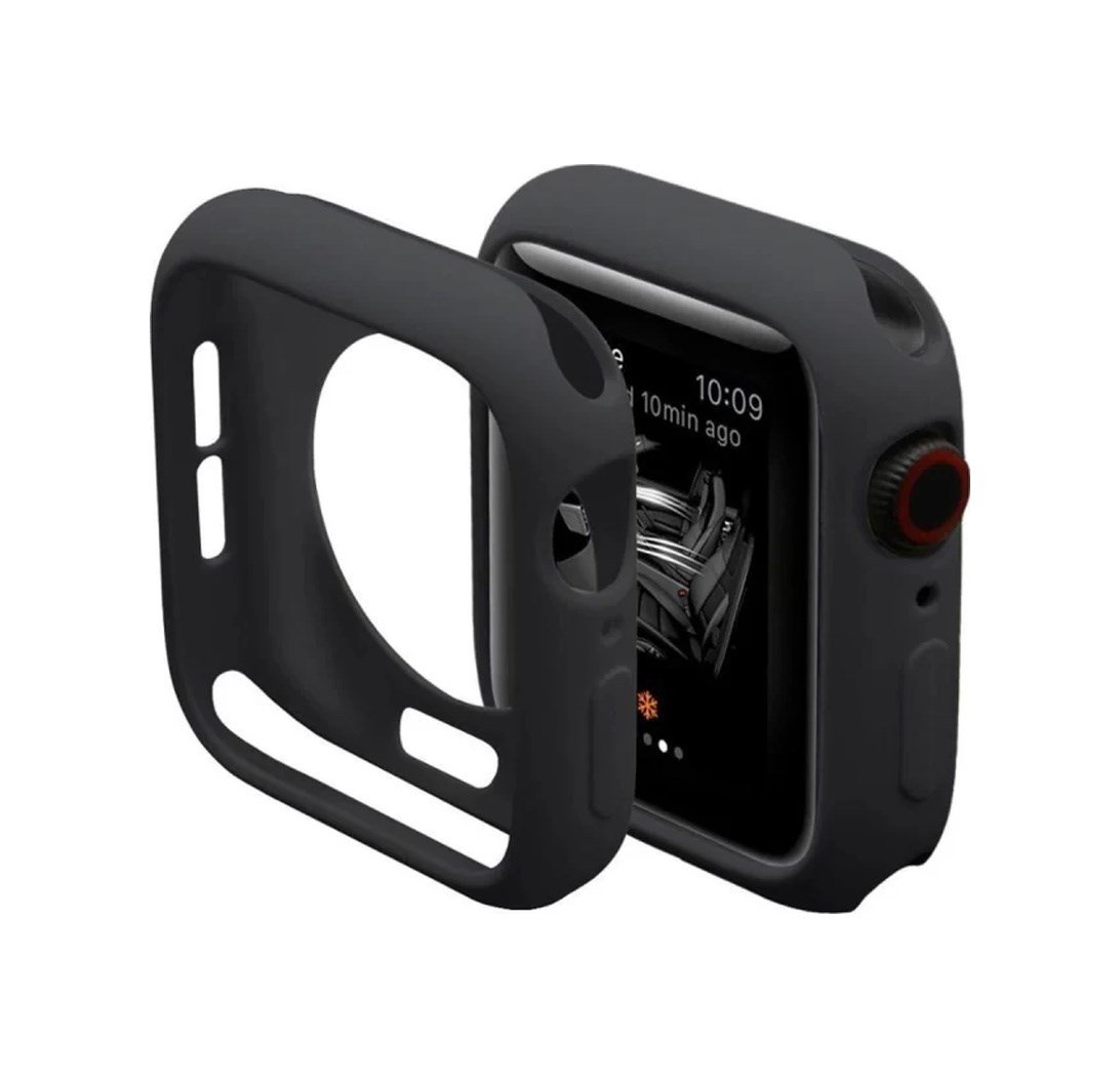 Apple Watch 44mm Uyumlu Silikon Alt Kasa - Siyah Diğer