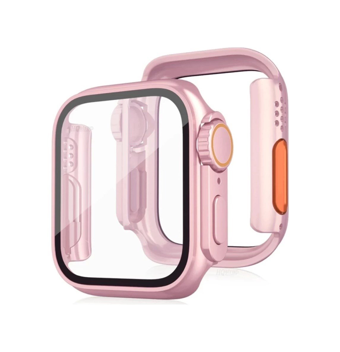 Apple Watch 44mm Uyumlu Watch 49mm Kasa Dönüştürücü Ve Ekran Koruyucu - Rose Gold -