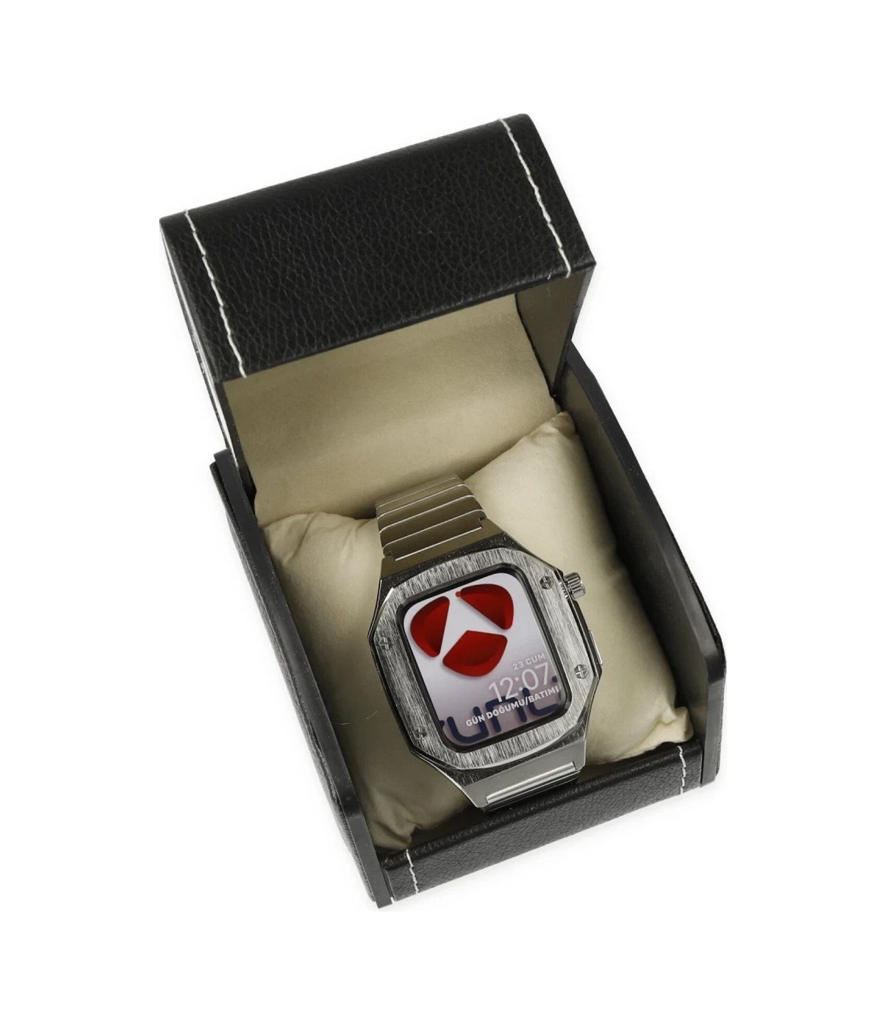 Apple Watch 45mm Uyumlu Kr409 Metal Kordon - Gümüş Diğer