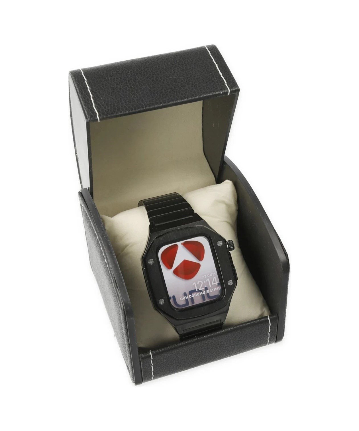 Apple Watch 45mm Uyumlu Kr409 Metal Kordon - Siyah Diğer