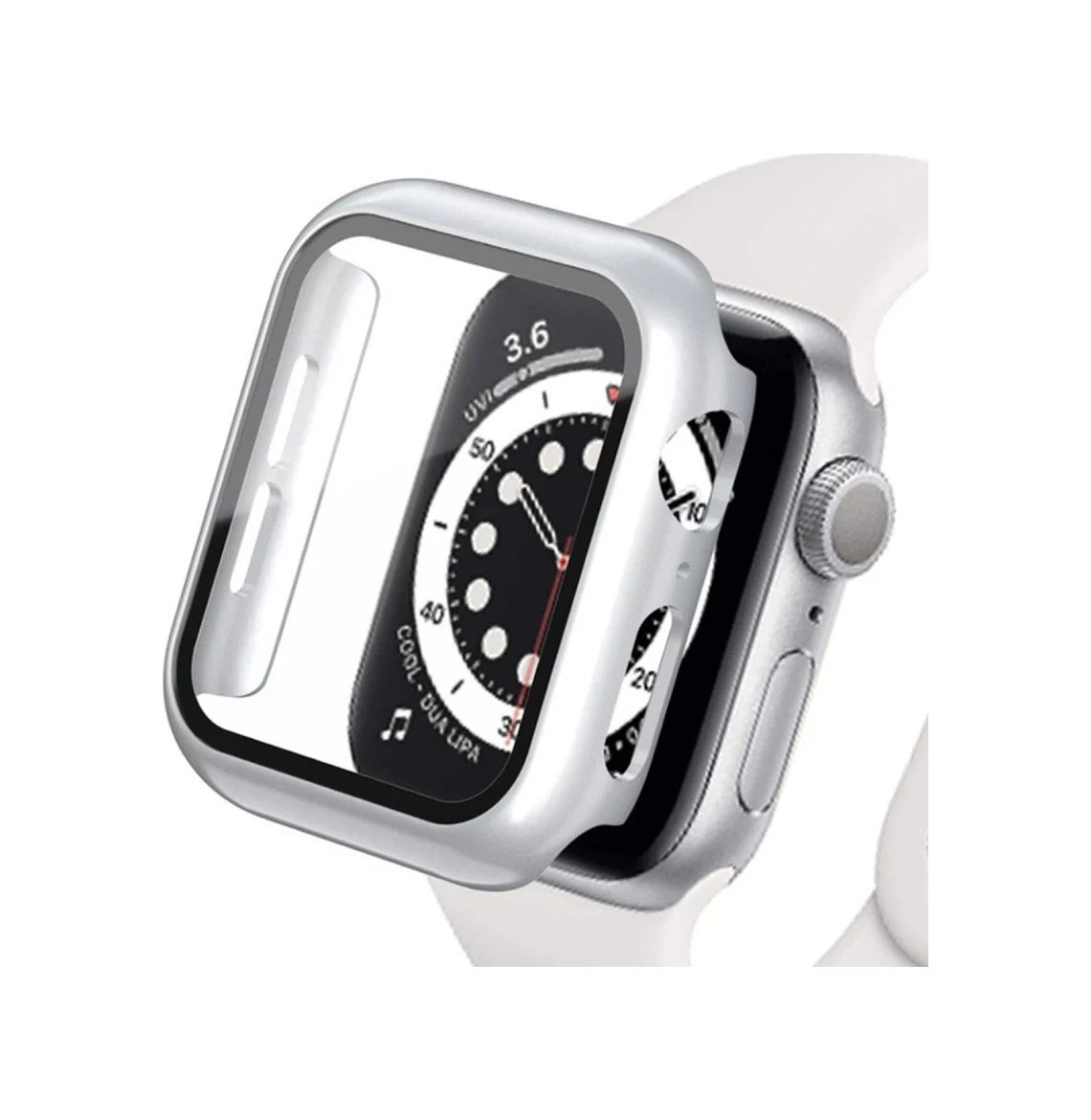 Apple Watch Ultra 49mm Uyumlu Camlı Kasa Ekran Koruyucu - Gümüş Diğer