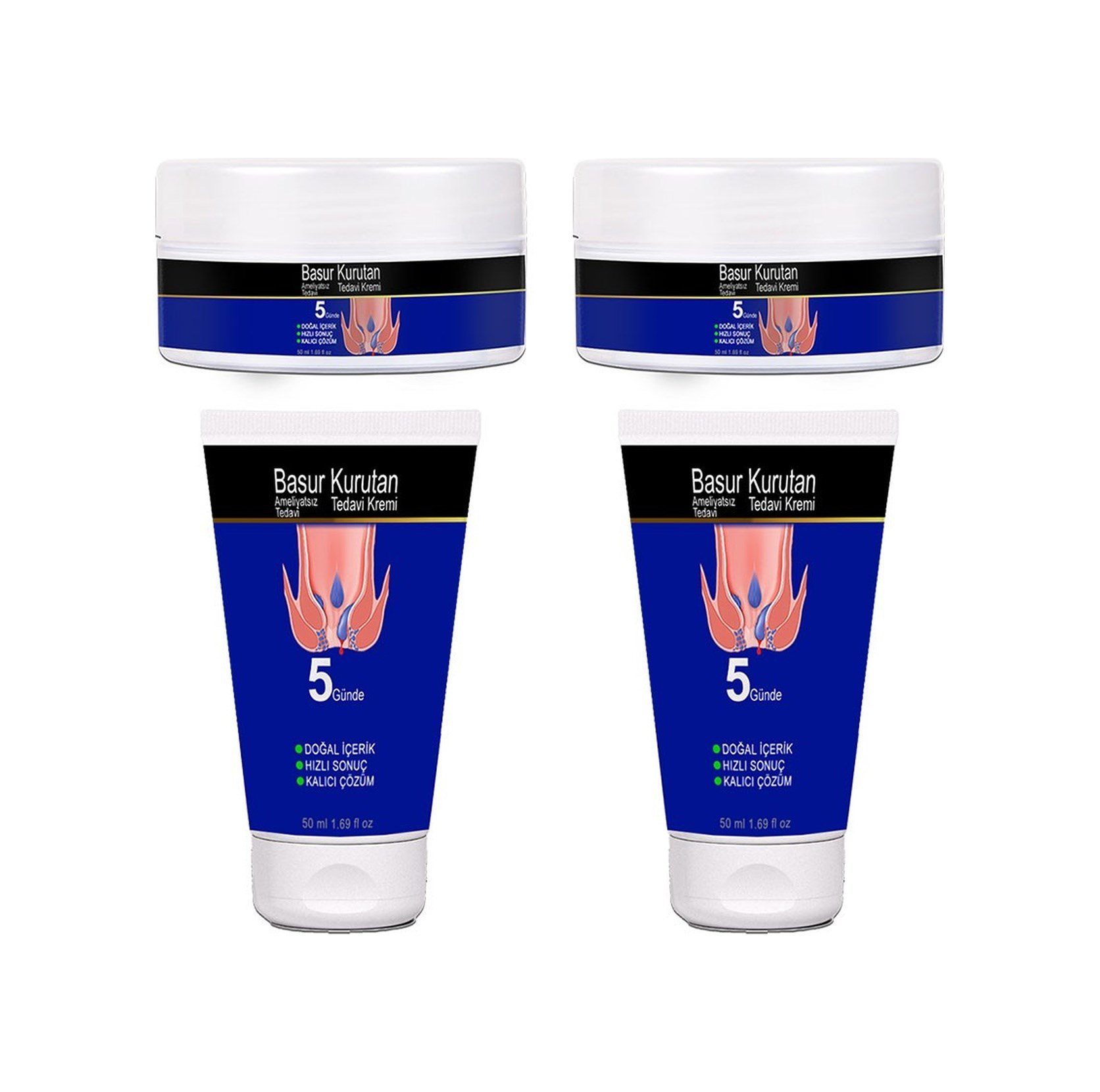 Basurkurutan Kremi 2 Adet Aslanpençesi Kestane Hellebore Çiçek Esktarları 50 Ml Tüp&kavanoz Set
