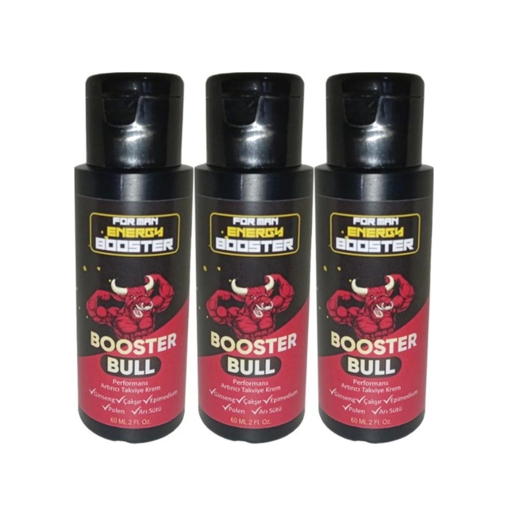 Booster Bull 3 Adet Erkeklere Özel Yüksek Hızlı Aktivasyon Kremi 60 Ml - 3 Adet 60 Ml
