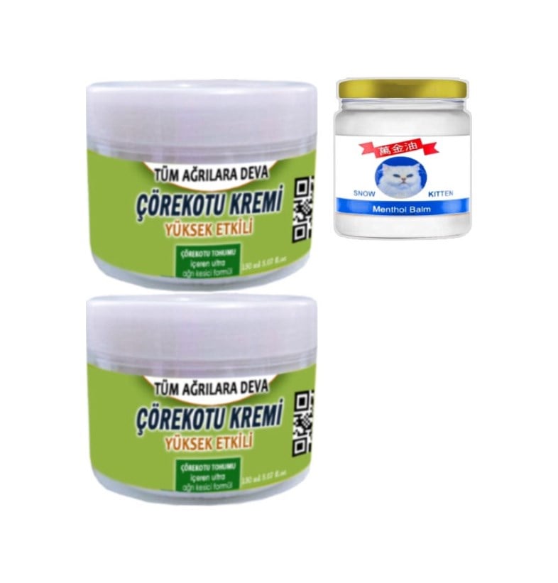 Çörek Otu Kremi 2 Adet 150 Ml + Snow Kitten 50 Ml Menthol Balm / Seti
