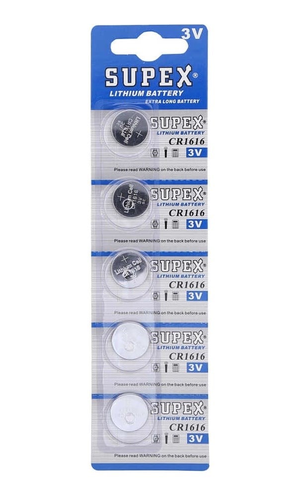 Cr1616 1616 Boy Lityum Düğme Pil, 3 Volt, 5 Li Kart