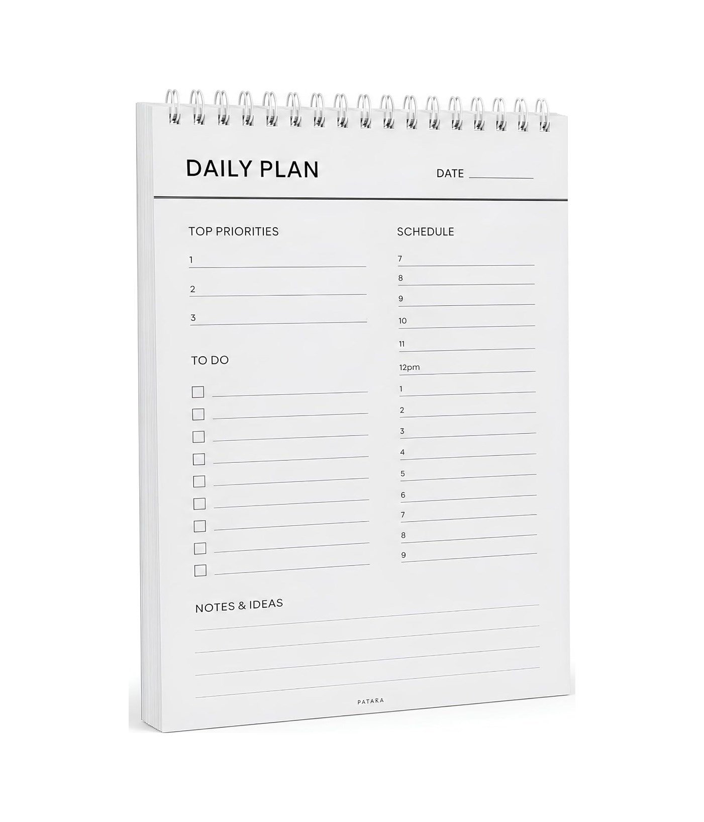 Daily Planner, Tarihsiz Günlük Masaüstü Planlayıcı, Spiralli,15 23 Çok Renkli