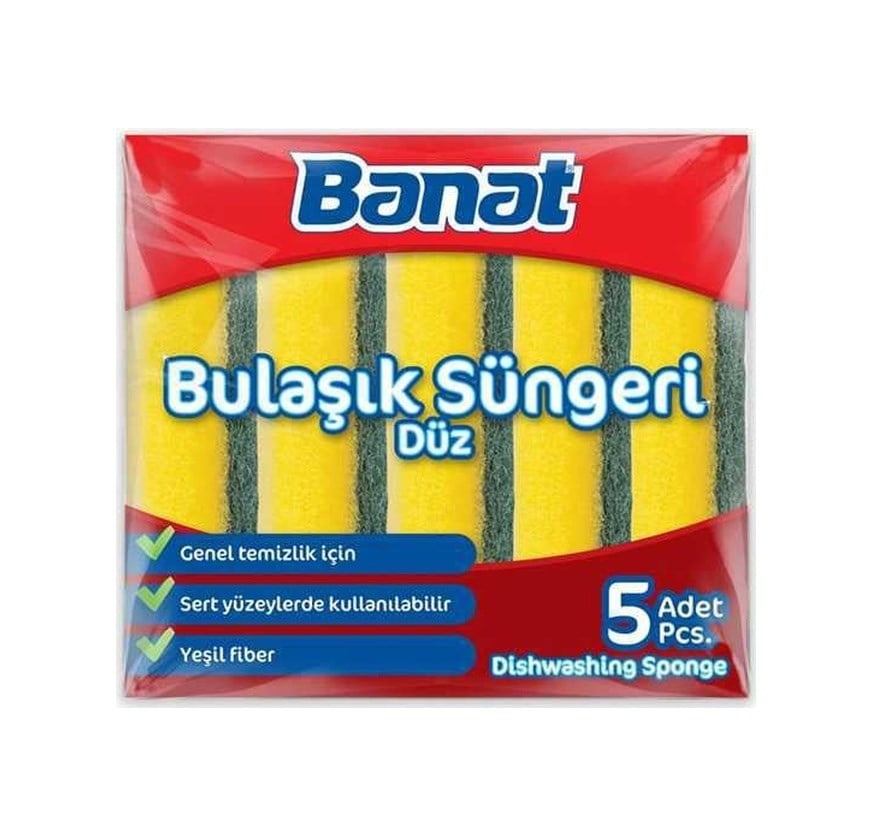 Düz Bulaşık Süngeri 5li