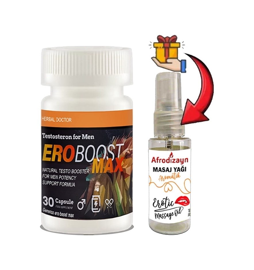 Ero Boost Max:1 Adet Erkeklere Özel 30lu Destekleme + Afrodizayn Masaj Yağı 30 Ml
