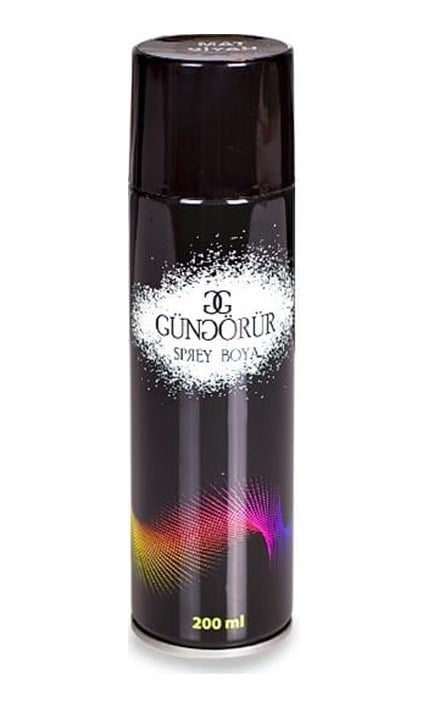 Gün G 200ml Mat Siyah Sprey Boya 1 Adet Çok Renkli