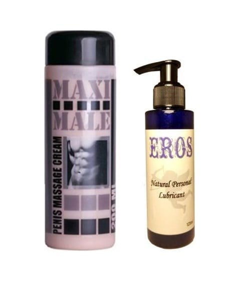 Hintohu Maxi Male Cream 200 Ml Erkekler Için Pe.nis Bakım Losyonu Ve Eros Natural Lubricant 125ml